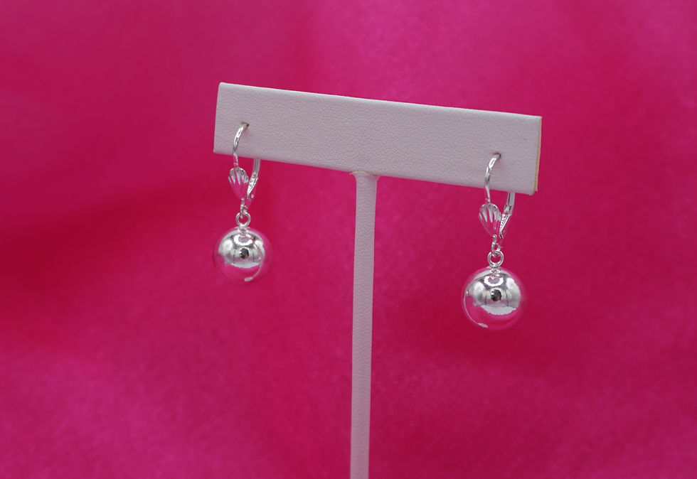 Thumbnail: 925 Sterling Silver 12 MM Cylinder Dangle Lever Back Earring