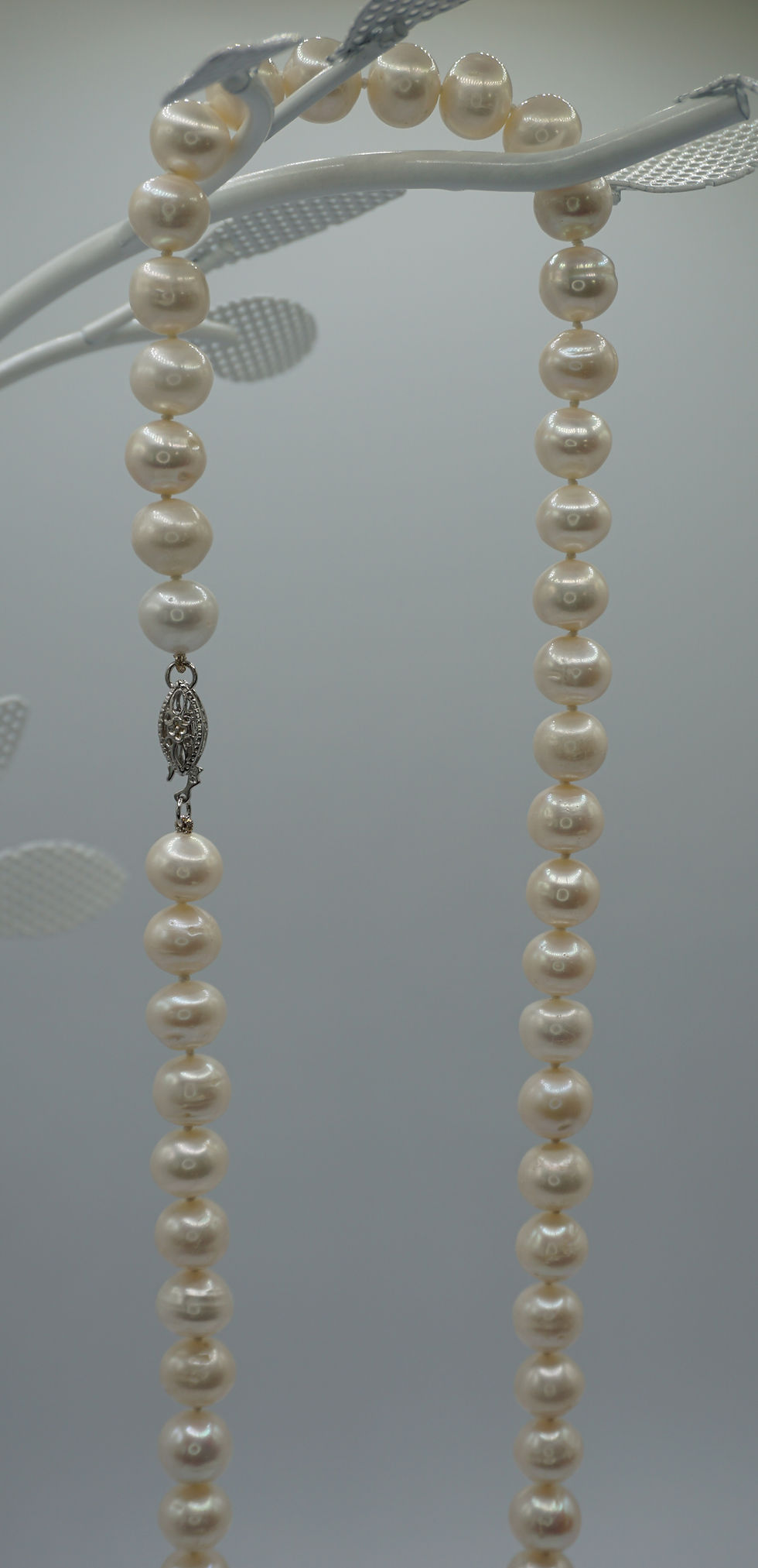 Thumbnail: 30 Inch 10 - 11 MM Freshwater Cultured Pearl Necklace with Sterling Silver Clasp