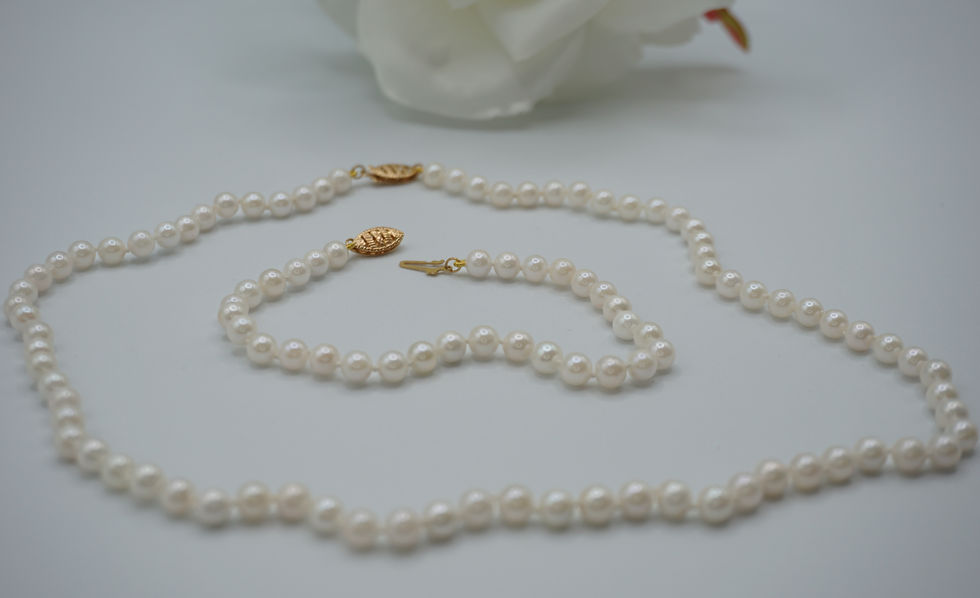 Thumbnail: 5 MM Japanese Akoya Pearl Necklace and Bracelet Set