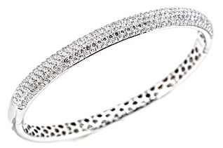 18k White Gold Pave Bangle Bracelet with 4.00 carats of Diamonds