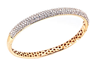 18k Rose Gold Pave Bangle Bracelet with 4.00 carats of Diamonds