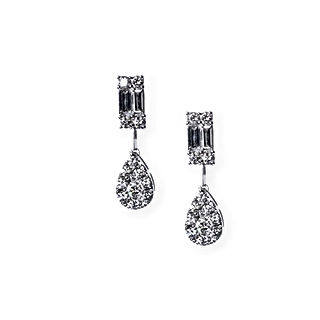 18K White Gold Dangle Earrings with 1.42 carats of Diamonds