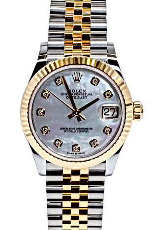 31mm Two-Tone Stainless Steel and Yellow Gold with a mother of pearl diamond dial on a jubilee band