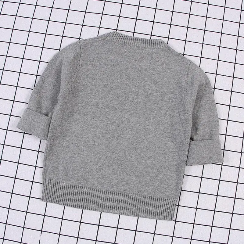 Thumbnail: New 2022 Baby Boys Girls Sweater Kids Pullover Solid Color Cotton Knitwear