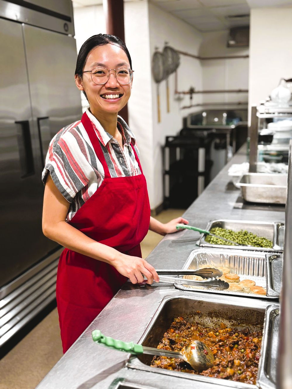 Jessie volunteering at the Cambridge Senior Center