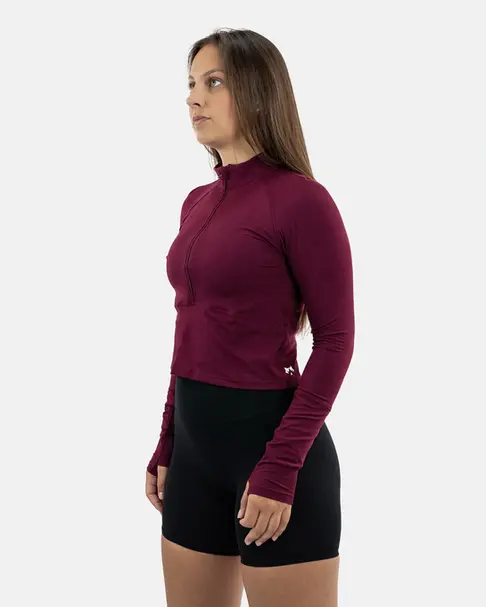 Swift 1/2 Zip Crop - Mulberry