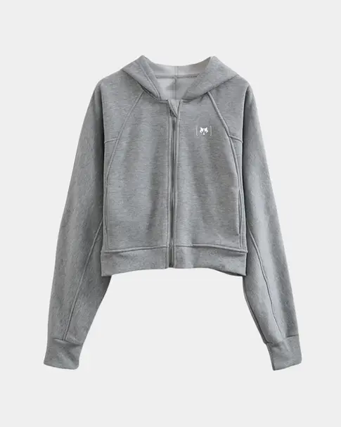 Elevate Crop Fleece Jacket - Heather Grey