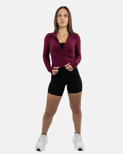 Swift 1/2 Zip Crop - Mulberry