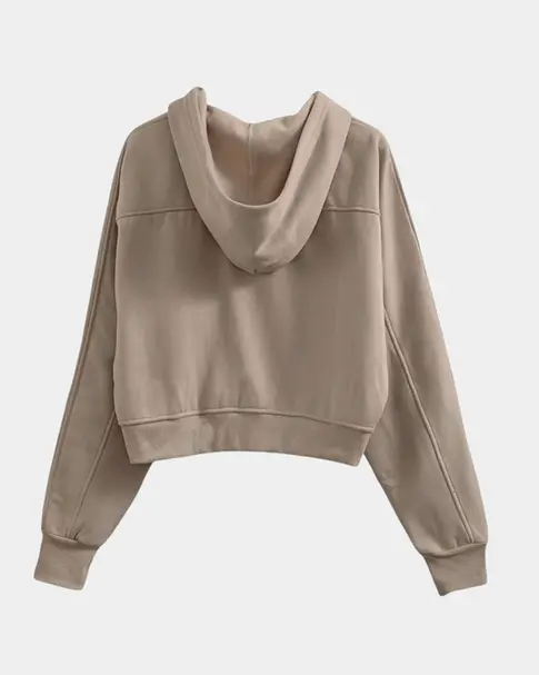 Elevate Crop Fleece Jacket - Oat
