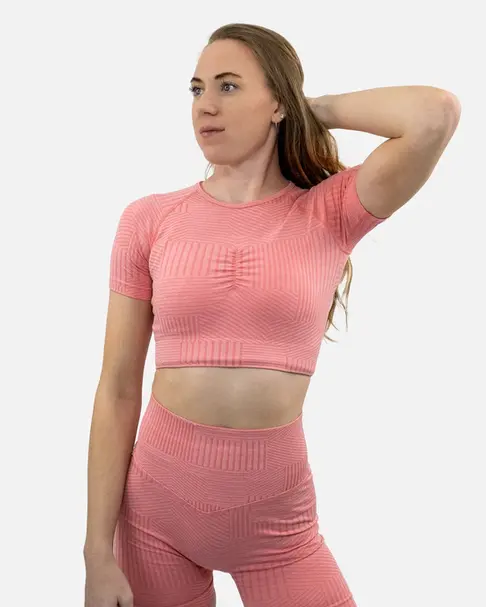 Defy Crop Top - Flamingo