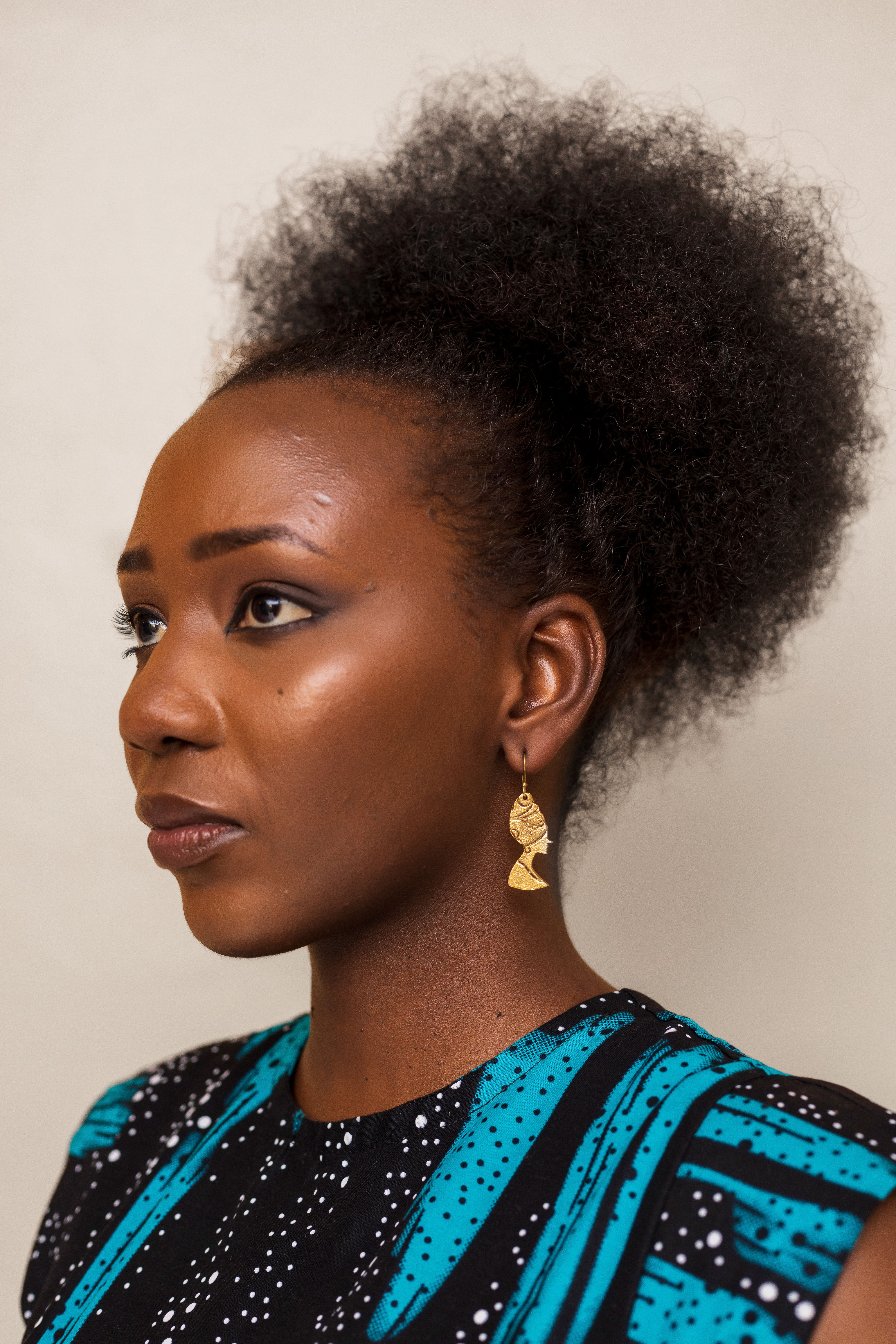 Bold Woman Brass Earrings