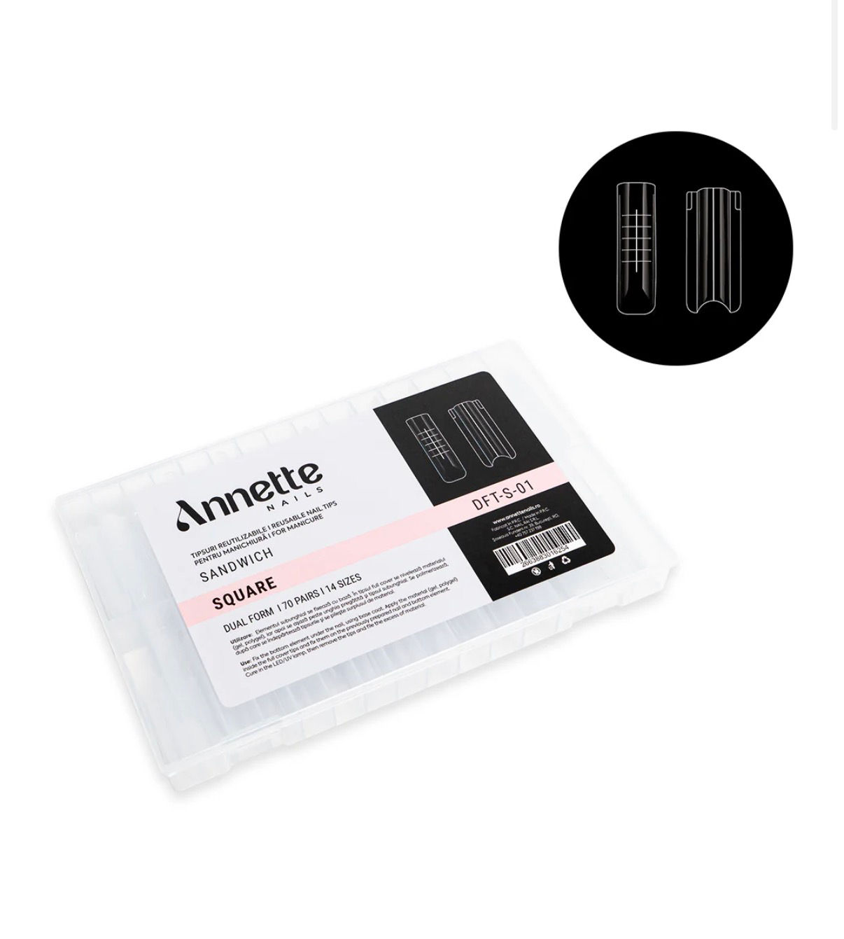 Sandwich Reusable Tips - Square, Annette Nails