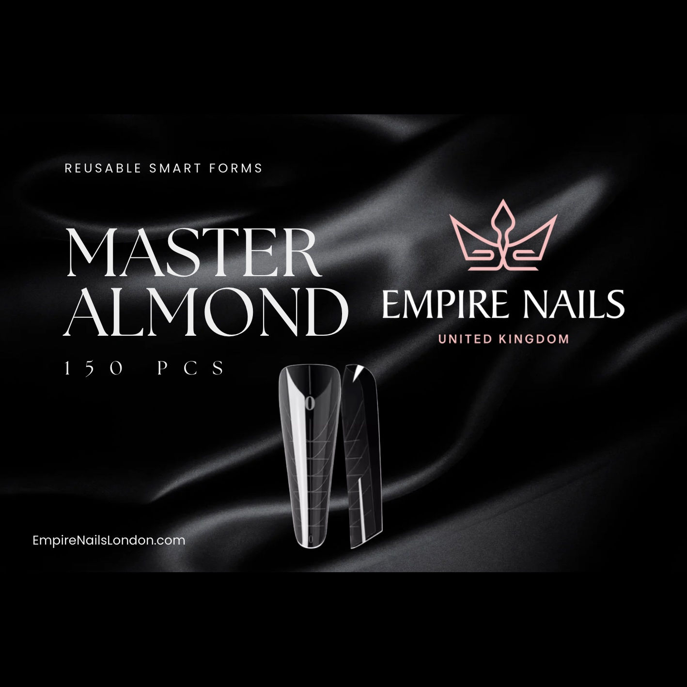 Reusable Dual Forms Master ALMOND, 150pcs Empire Nails 