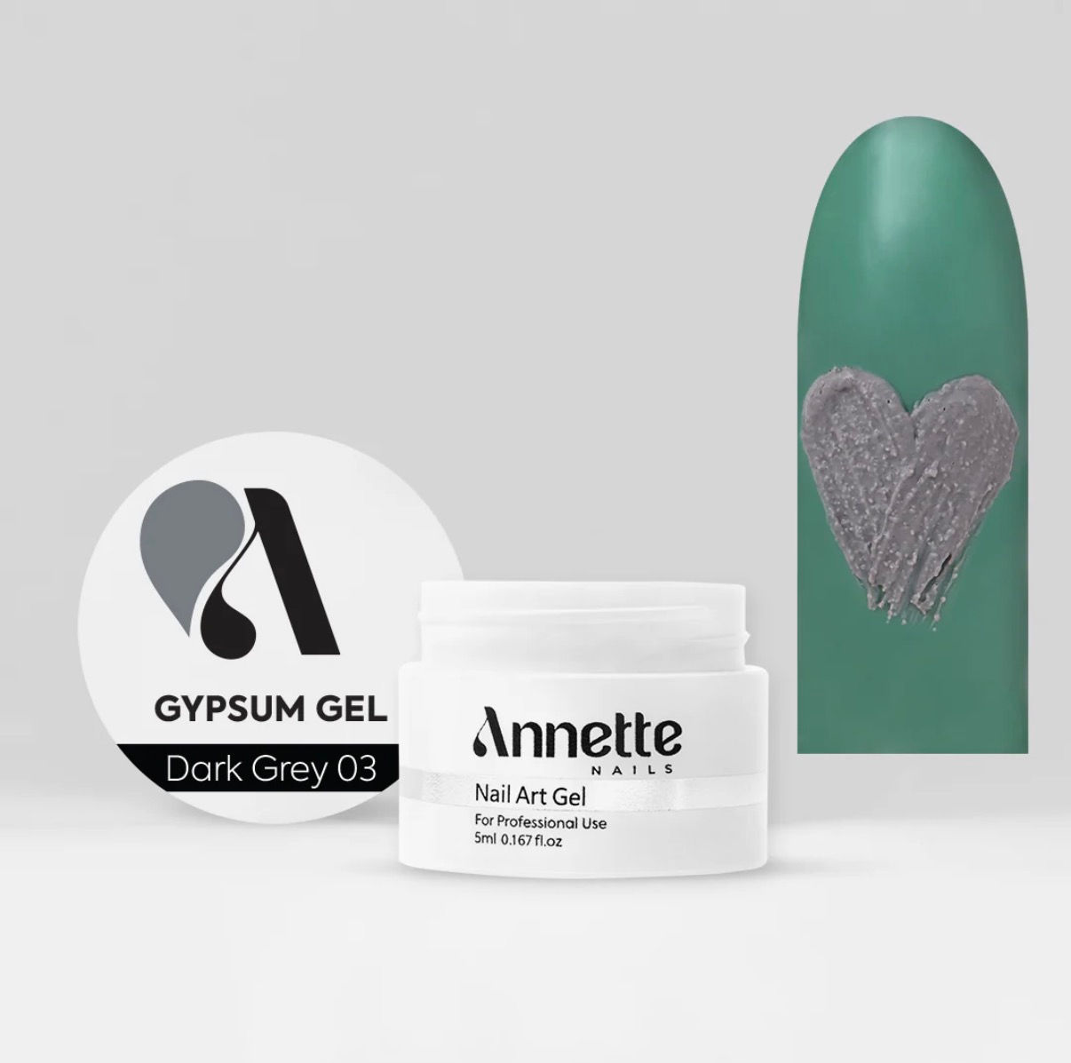Gypsum Gel 03 Dark Grey, 5g Annette Nails