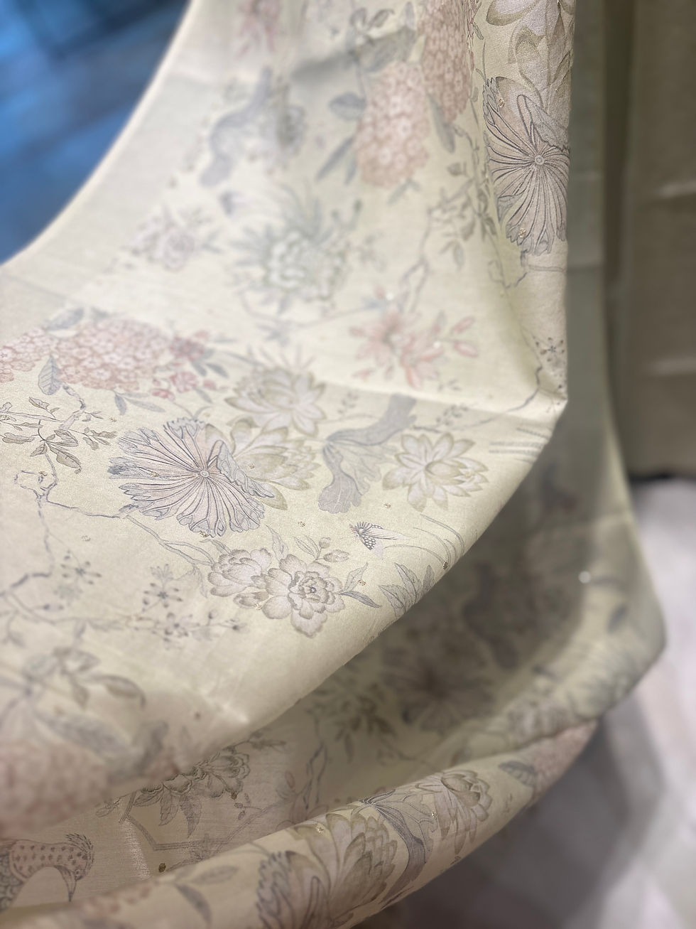 Thumbnail: Summer Whispers - Pista Floral Cotton