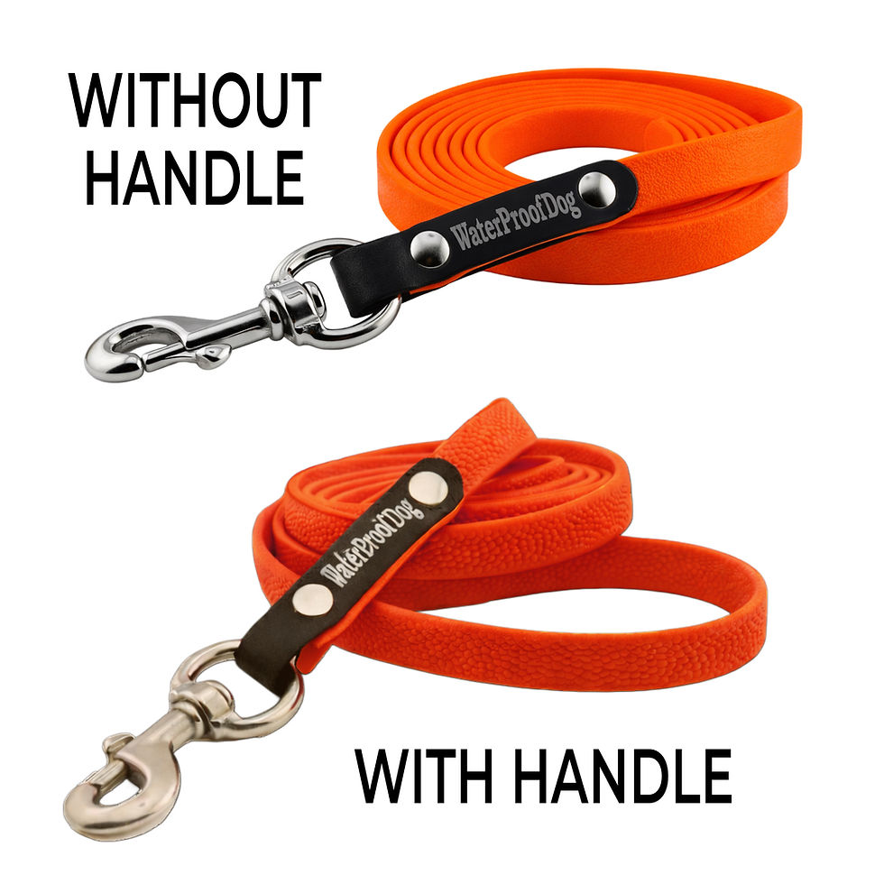 waterproof Biothane long line dog tracking leashes in orange with or without handle