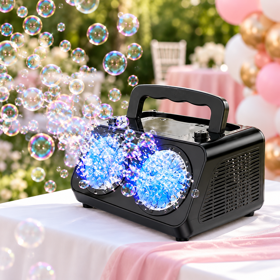 Bubble machine rental producing bubbles for events in Central Arkansas