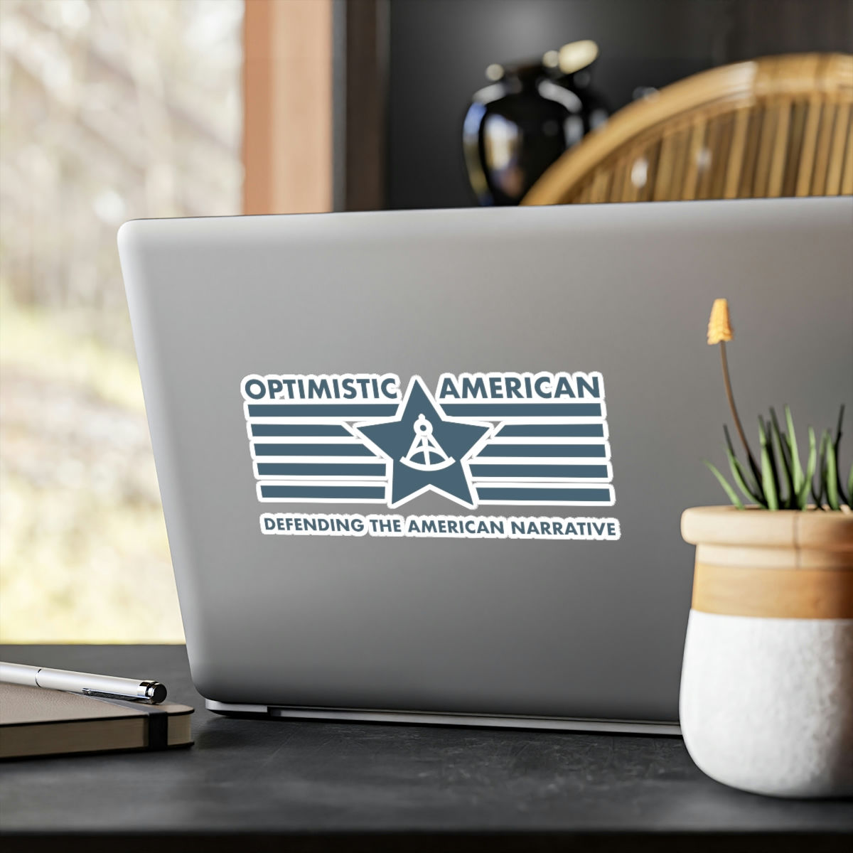 Optimistic American "Defending the American Narrative" Vinyl Die-Cut Sticker
