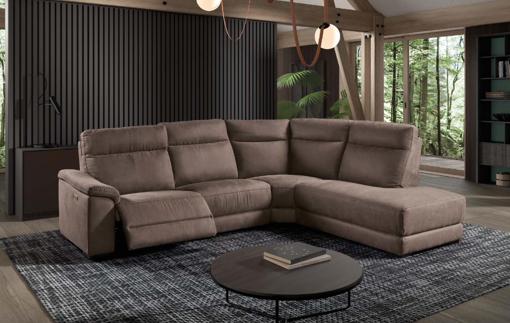 Canapé d'angle Mirabel avec un relax électrique