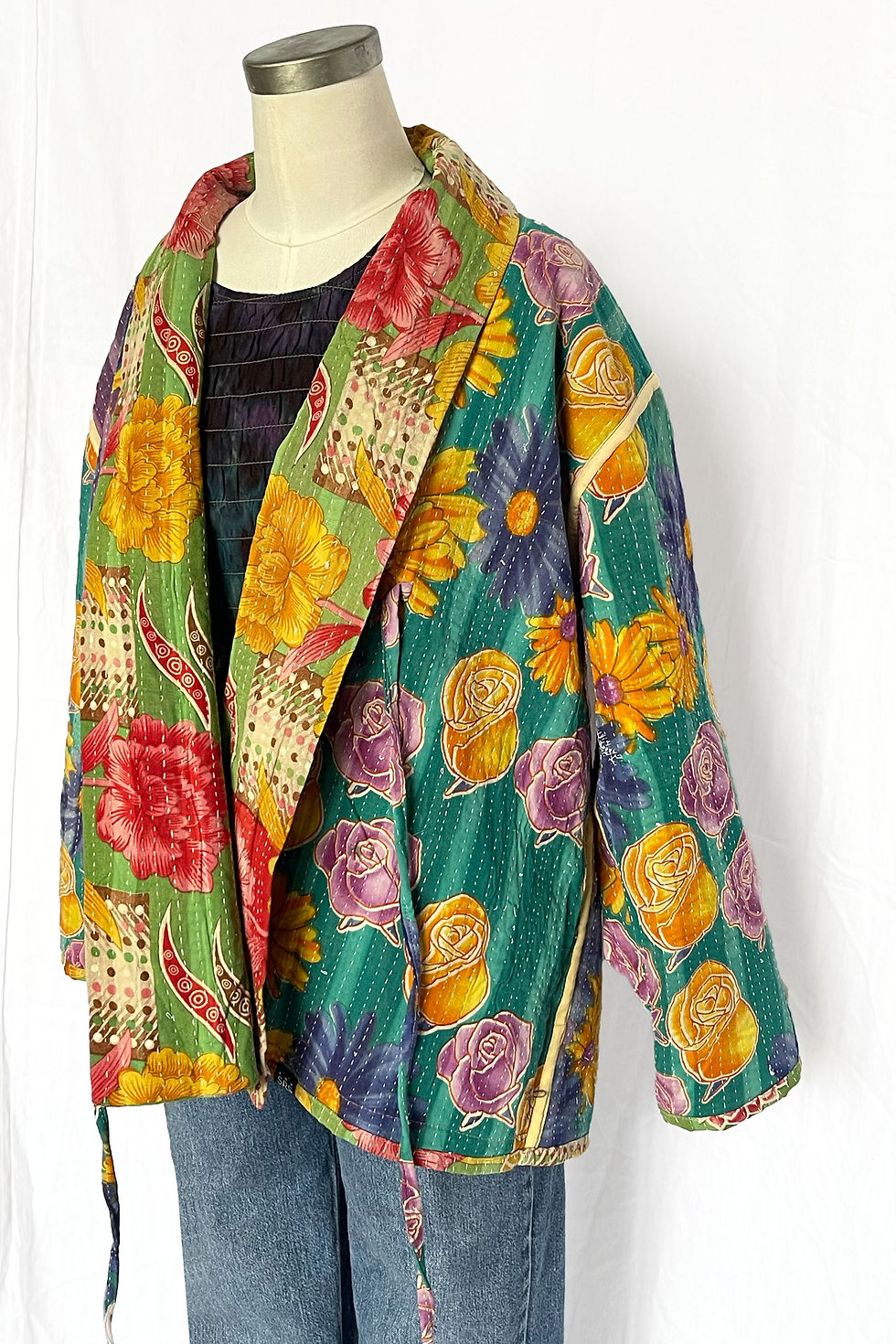 Thumbnail: Hibiscus Gold  Kantha-Kimono
