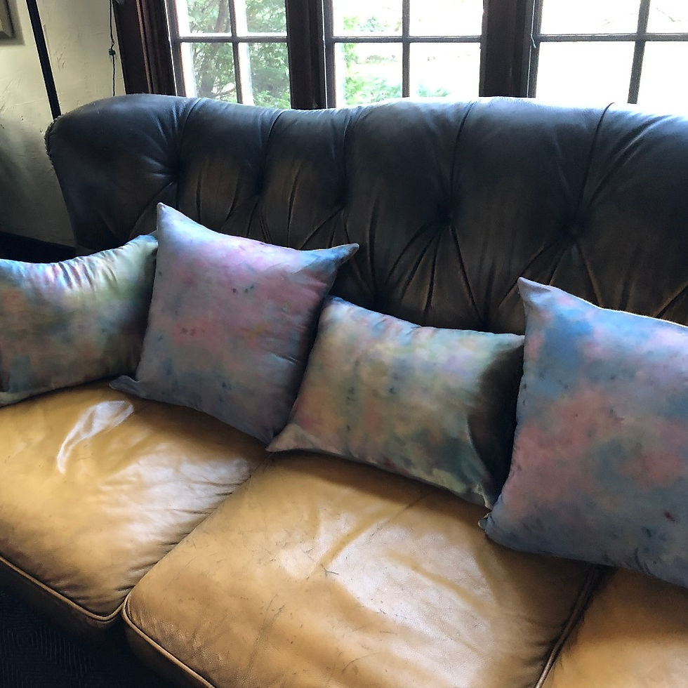 Thumbnail: Temple Smoke Silk Charmeuse Pillows Set (Square)