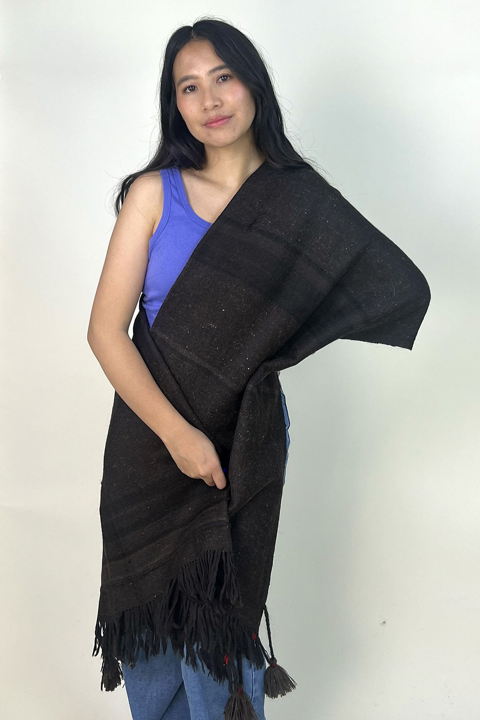 Thumbnail: Tasseled Night Khullu Shawl