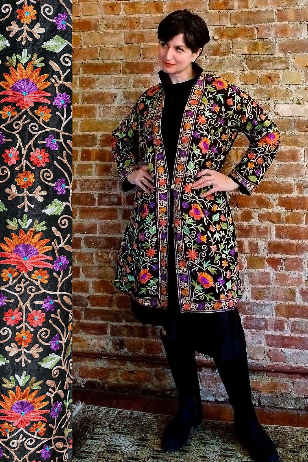 Thumbnail: Orange Devi Kashmiri Tunic Jacket