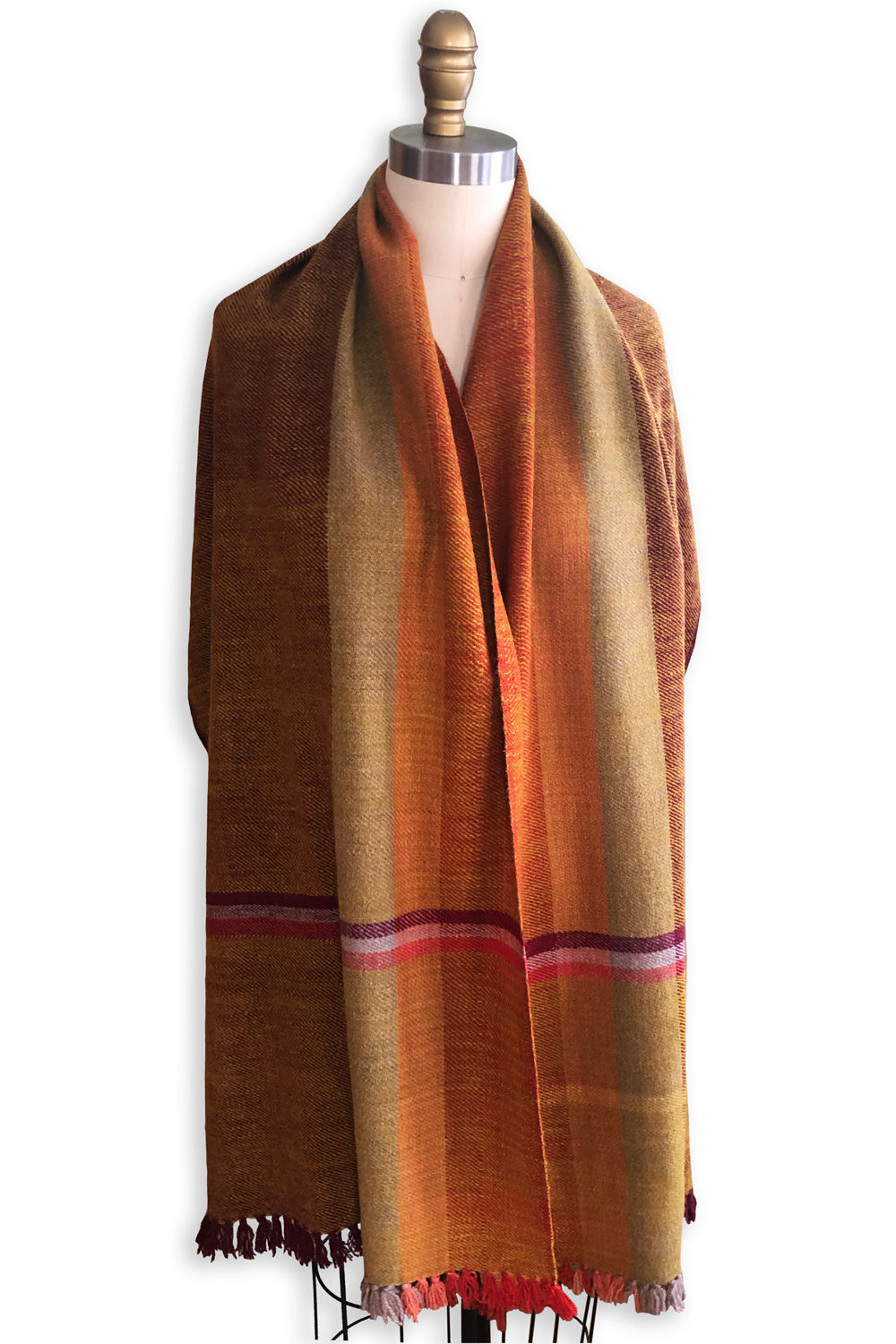 Madder and Marigold Weave Shawl