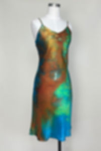 Copper Patina Silk Slip Dress