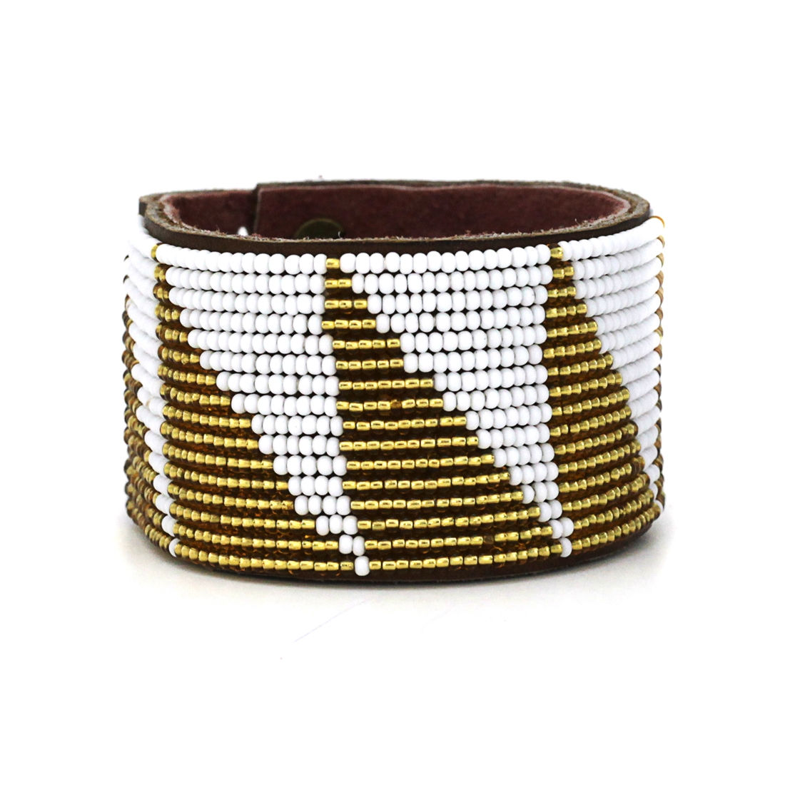 Gold Triangle Extra Wide Beaded Cuff