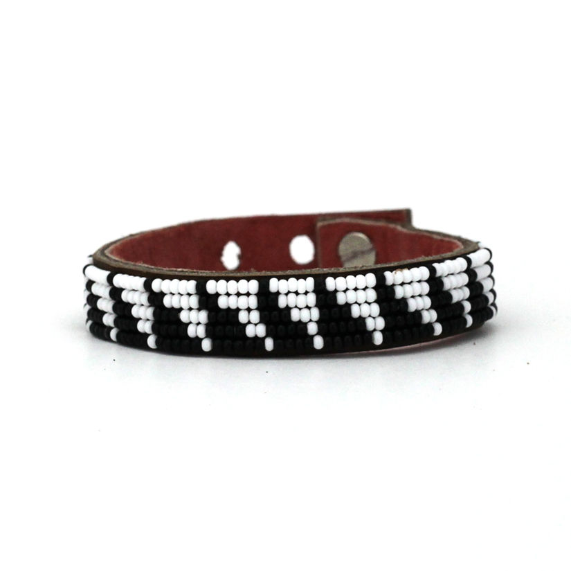 Black & White Tri Skinny Beaded Cuff