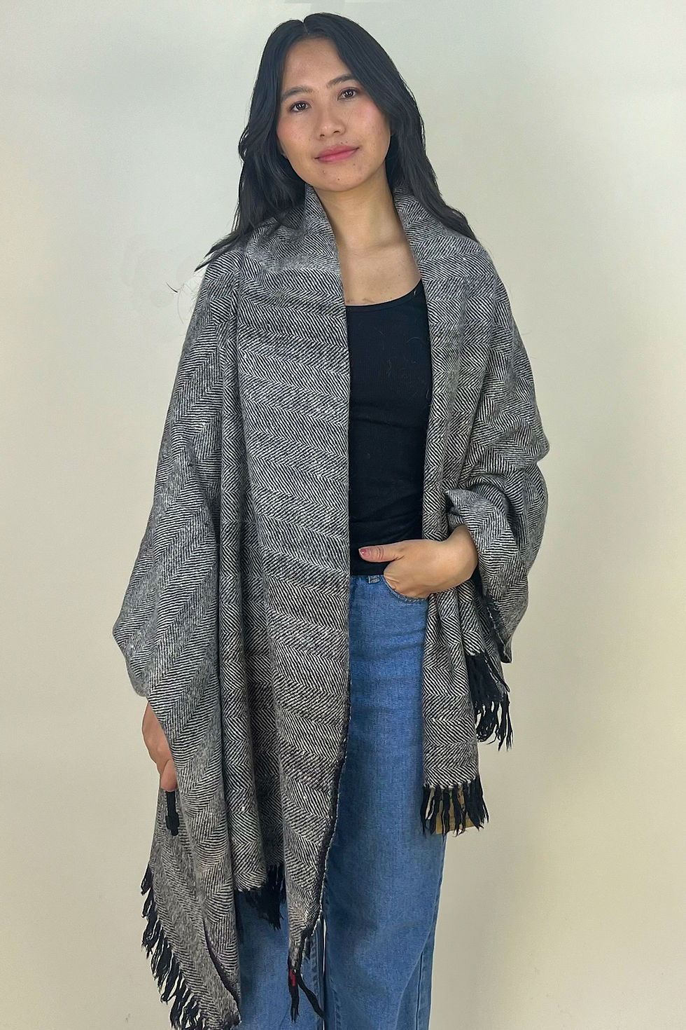 Thumbnail: Herringbone Night Khullu Shawl