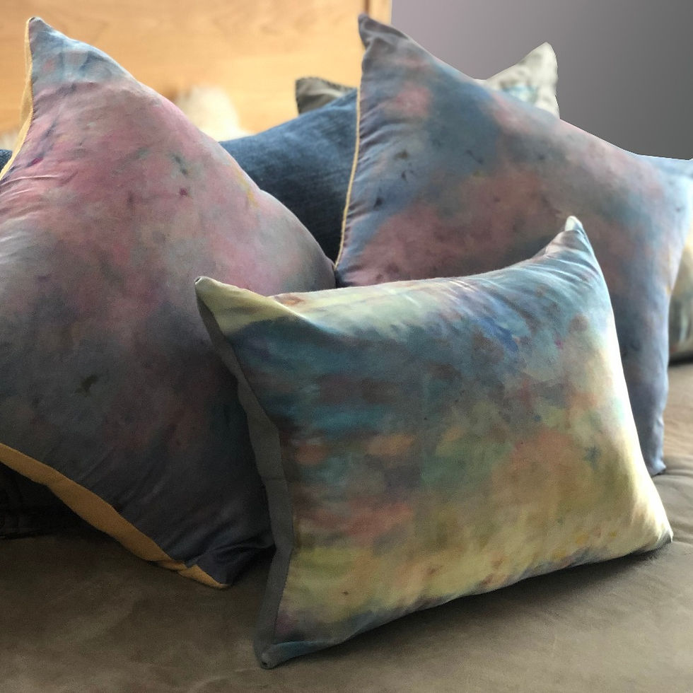Thumbnail: Temple Incense Silk Charmeuse Pillows Set (Rectangular)