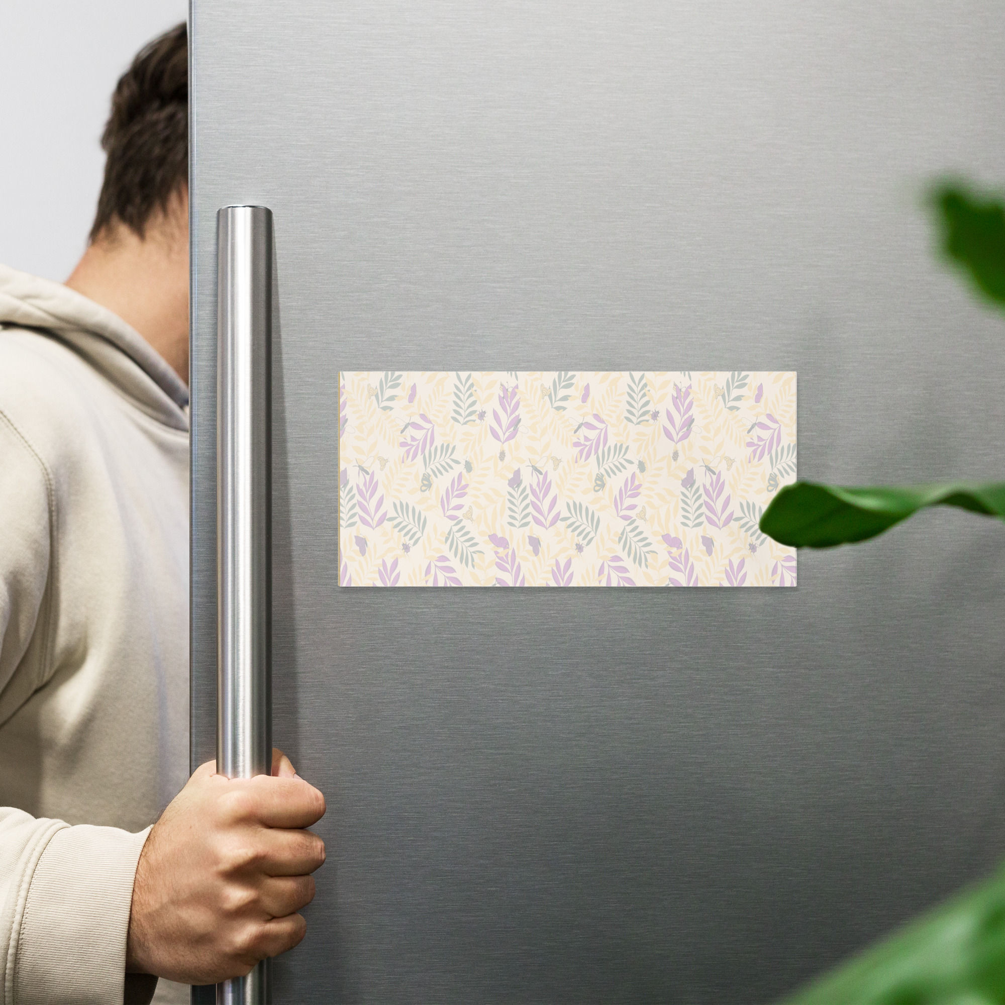 FERNS & INSECTS GOLD - Magnetic 4.25" x 9" Notepad