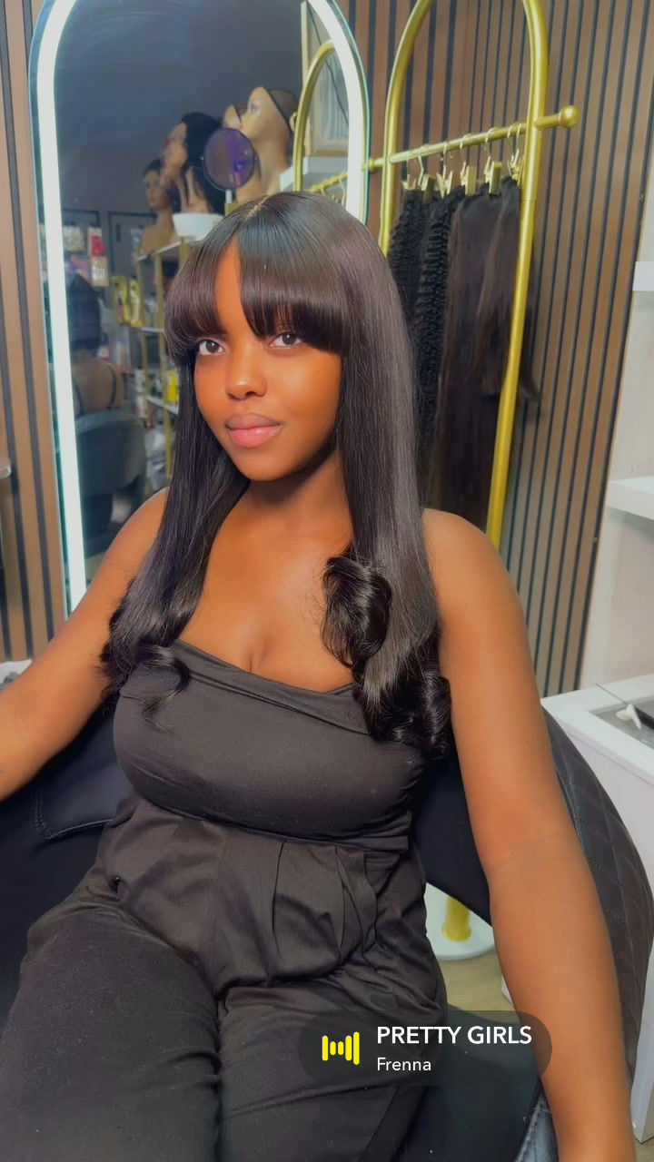 Thumbnail: Bang Wig 4*4 Transparent lace 20 inches straight 