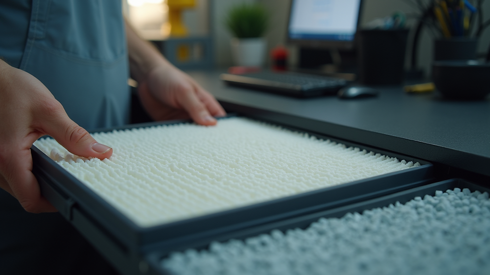 Close-up view of a clean air filter being replaced