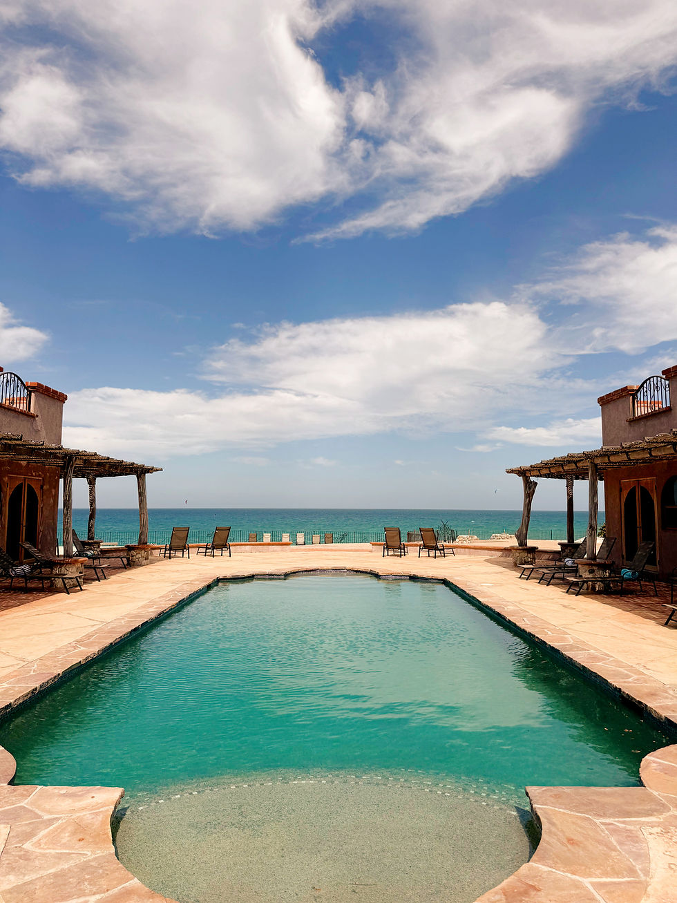 Rancho Rincón Inn_Center court pool at the edge of the Sea of Cortez