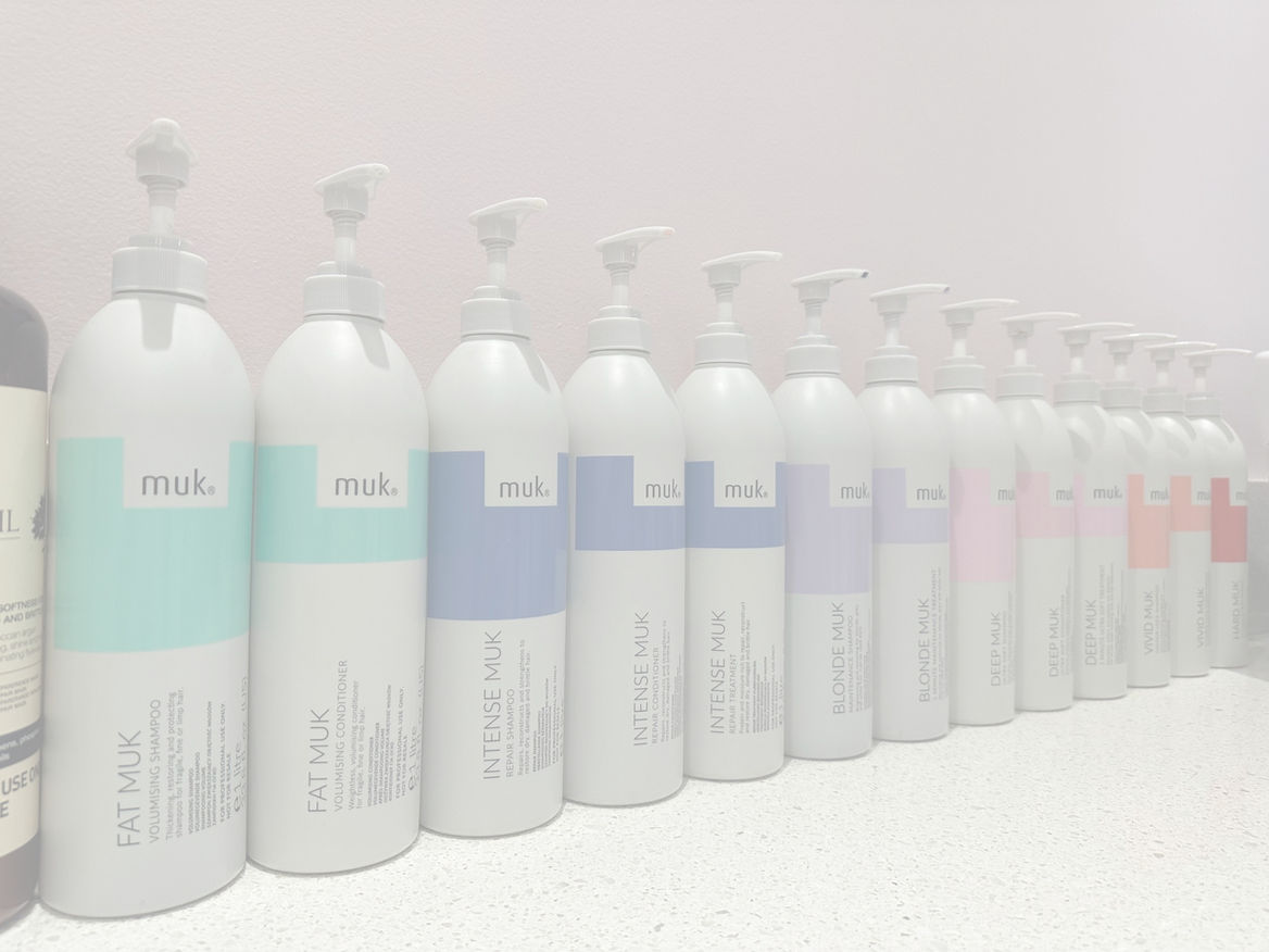 Muk shampoo, conditioner and treatment range. Batemans Bay hair salon