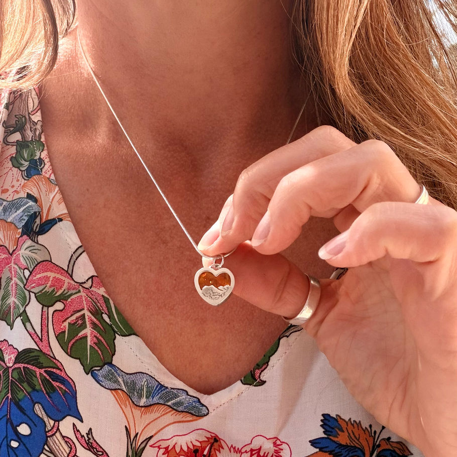 amber heart necklace