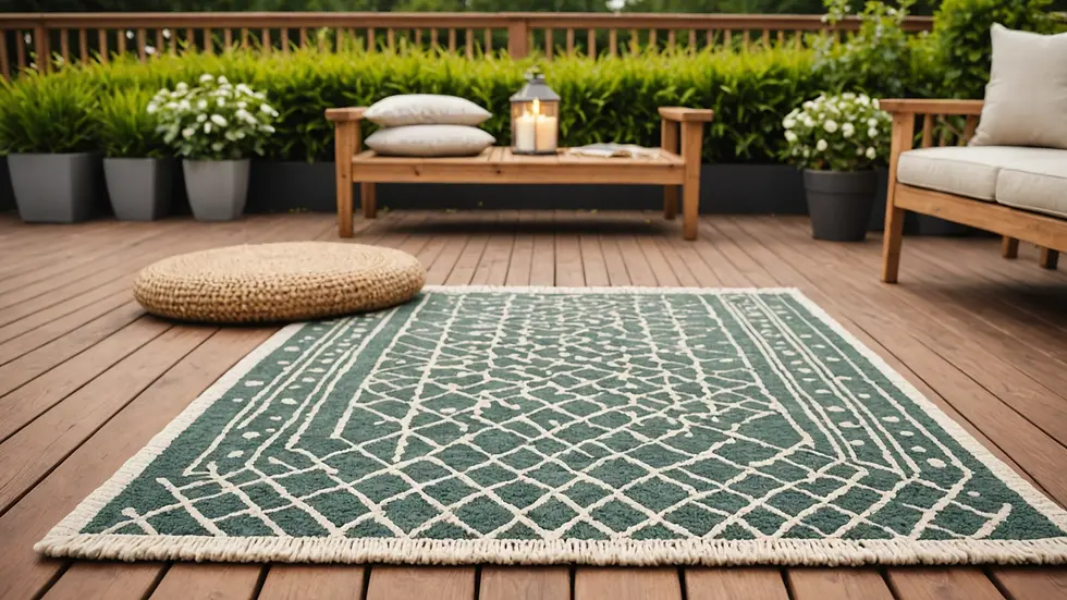 Outdoor rug on a deck