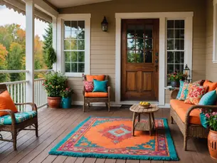 11 Ways to Design a Cozy Front Porch Retreat with Textiles and Pillows in Chatham, Ontario