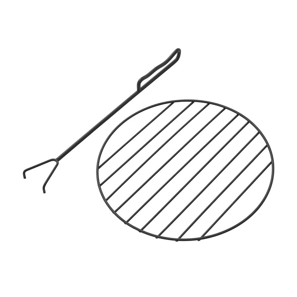 Thumbnail: Round Iron Outdoor Wood Burning Fire Pit, Black