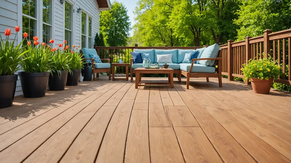 Clean and inviting deck ready for spring