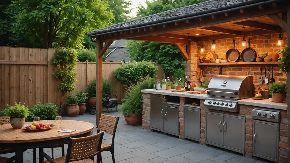 Cozy outdoor kitchen setting
