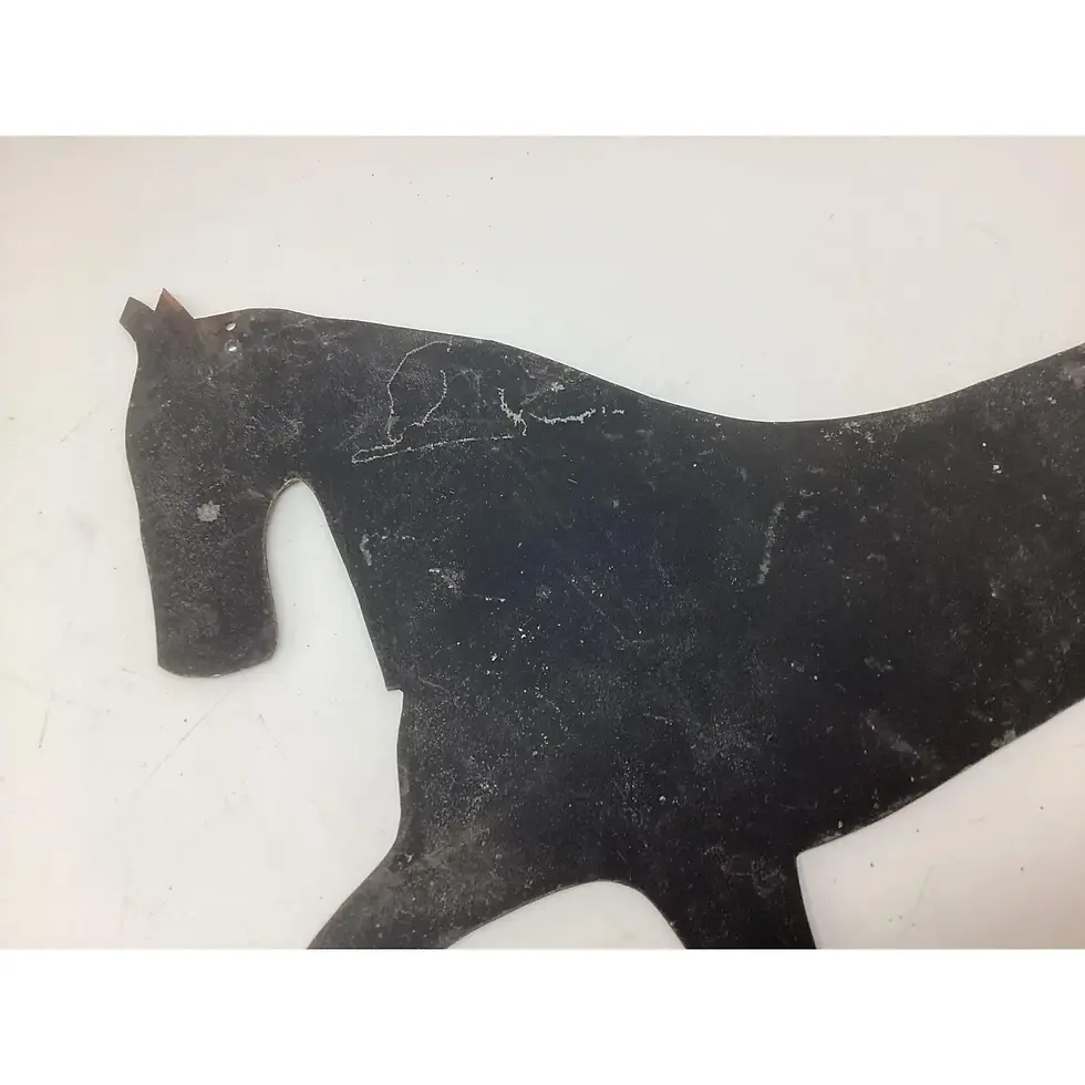 Thumbnail: Antique Folk Art Hand Cut Sheet Metal Horses Sign