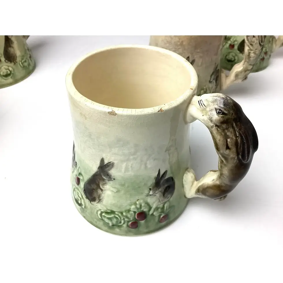 Thumbnail: Late 19th Century Higgins & Seiter New York Bunny Rabbit Choisy-Le-Roi Majolica