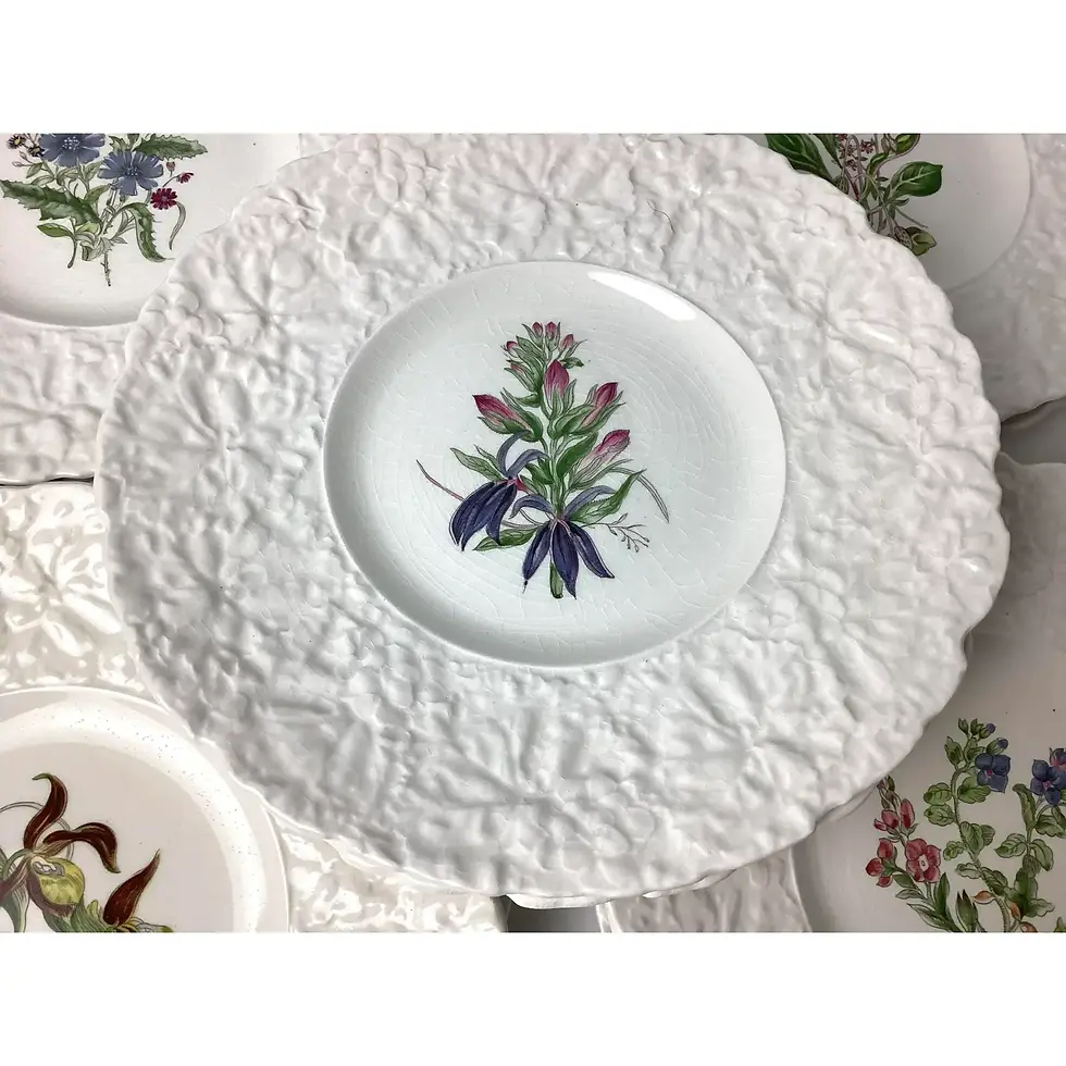Thumbnail: Early 20th Century Royal Cauldon Woodstock Floral Plates- Set of 16