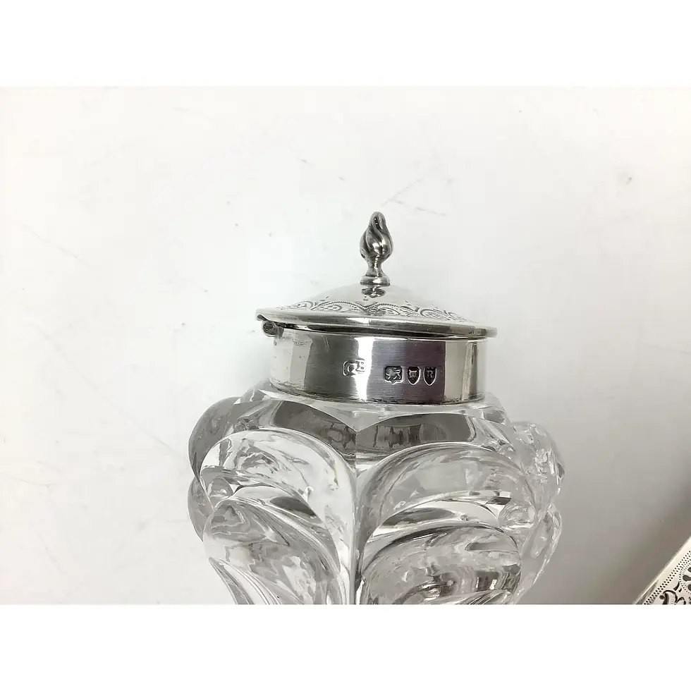Thumbnail: Charles Boyton English Sterling Inkwell on Tray