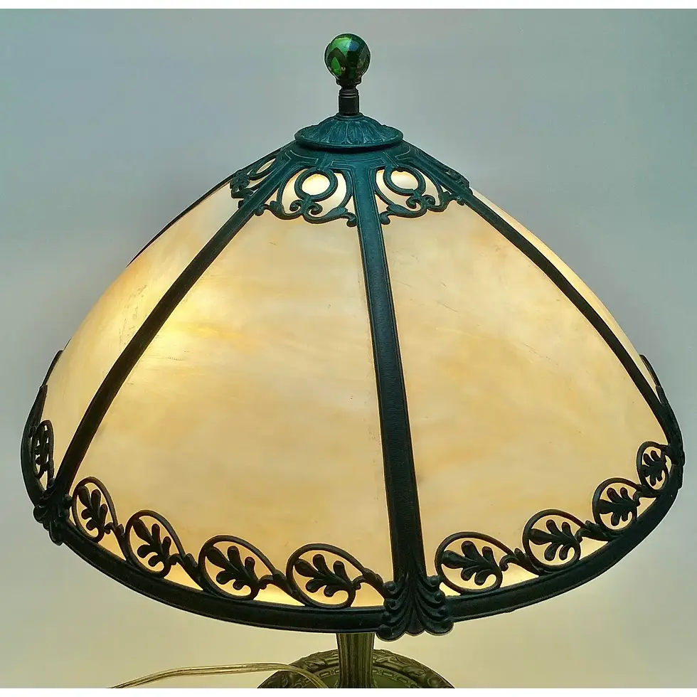 Thumbnail: Early 20th Century Slag Glass Lamp Edward Miller & Co.