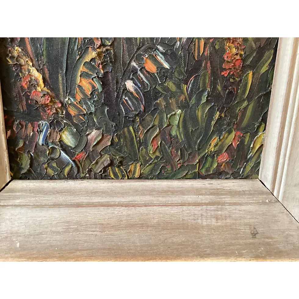Thumbnail: 1950s Mid Century Floral Impasto Impressionist Oil Painting on Board